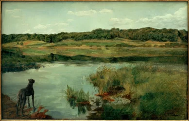 W. Trübner, Dogge am Weßlinger See